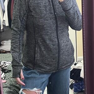 Old Navy Women's Black and Gray Zip-Up Hoodie